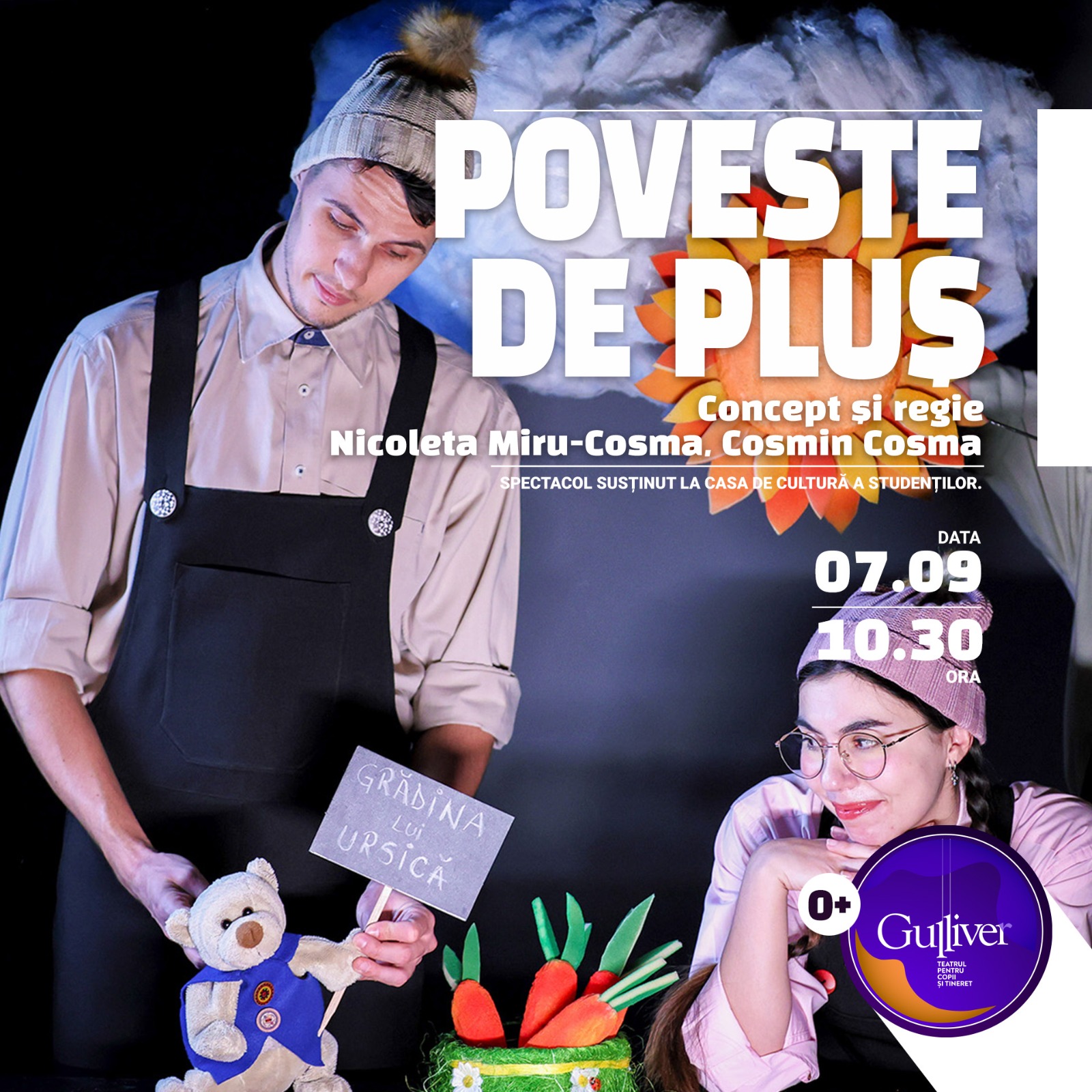 Drăgălașul Ursică și a lui ”Poveste de pluș” de la GULLIVER - Teatrul Familiei Tale